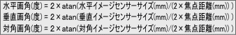 カメラの画角の計算
