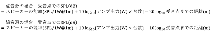 音圧レベル距離減衰の計算